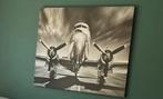 Groot Schilderij met vliegtuig - 98x136cm Zo goed als nieuw, Huis en Inrichting, Woonaccessoires | Schilderijen, Tekeningen en Foto's