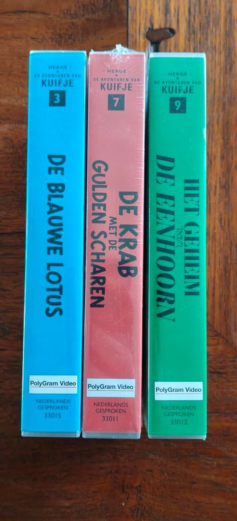 Kuifje Videobanden nummer 3,7 en 9, Tekenfilm, Alle leeftijden, Kinderprogramma's en -films, Ophalen of Verzenden