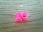 Nieuwe tunnels, pluggen. Silicone. Roze. 5, 25 Mm., Ophalen of Verzenden, Zo goed als nieuw, Staal, Oor- of Traguspiercing