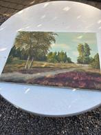 Landschapschilderij op doek gesigneerd H van Grootel, Antiek en Kunst, Kunst | Schilderijen | Klassiek, Ophalen of Verzenden