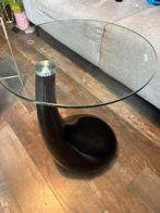 Design Bijzettafel Druppel Zwart Gelakt, Huis en Inrichting, Tafels | Salontafels, Ophalen, Gebruikt, 50 tot 100 cm, Glas