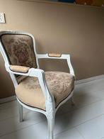 Antieke stoel met bloemmotief, Huis en Inrichting, Stoelen, Ophalen, Gebruikt, Wit, Eén