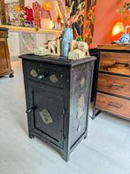 Indiaas Boho Kastje Zwart, Huis en Inrichting, Kasten | Ladekasten, Ophalen, Minder dan 50 cm, 1 of 2 laden, Indiaas Boho