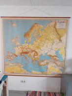 Vintage landkaart West Europa 180-195, Antiek en Kunst, Antiek | Schoolplaten, Aardrijkskunde, Ophalen