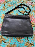 Vintage leren Bijenkorf tas zwart, Ophalen of Verzenden, Zo goed als nieuw, Zwart, Leer