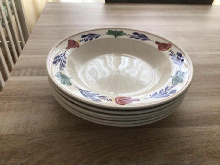 6 Boerenbond Diepe Borden - Onbeschadigd, Huis en Inrichting, Keuken | Servies, Zo goed als nieuw, Bord(en), Boerenbont, Aardewerk