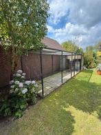 Grote kooi met binnenhok. 7 meter bij 2 meter., Ophalen, Gebruikt, Aluminium, Volière