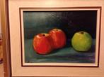 Stilleven met Appels - Olieverfschilderij, Antiek en Kunst, Kunst | Schilderijen | Klassiek, Ophalen of Verzenden
