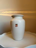 Vintage Scheurich vaas – wit keramiek 25 cm, Wit, Aardewerk of Porselein, Ophalen of Verzenden, Zo goed als nieuw