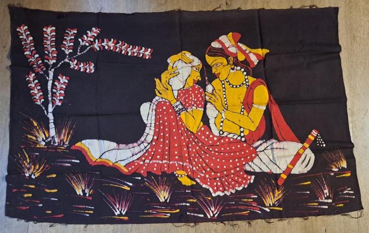 Batik doek India - 2 doeken, Antiek en Kunst, Kunst | Schilderijen | Klassiek, Ophalen