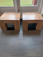 2 blank eiken salontafels, Huis en Inrichting, Tafels | Salontafels, Ophalen, 50 tot 100 cm, 50 tot 100 cm, Minder dan 50 cm