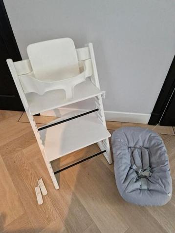 Witte stokke tripp trapp / trip trap + babyset en newborn  beschikbaar voor biedingen