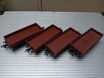4 platte bakwagens fleischmann 2, Gebruikt, Gelijkstroom, Fleischmann, Wagon