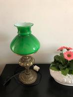 Lamp met groene glazen kap, Antiek en Kunst, Antiek | Lampen, Ophalen of Verzenden