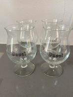 Vier Duvel bierglazen, doorzichtige D, Verzamelen, Glas en Borrelglaasjes, Ophalen, Gebruikt, Bierglas
