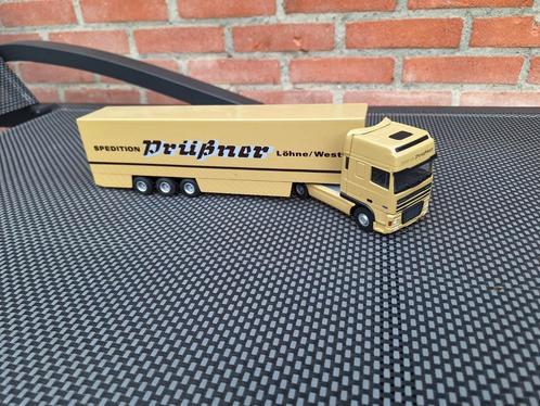 Daf 95 XF  Prüßner  spedition lion car, Hobby en Vrije tijd, Modelauto's | 1:50, Zo goed als nieuw, Bus of Vrachtwagen, Lion Toys