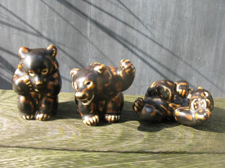 3X ROYAL COPENHAGEN BEERTJES STEENGOED, Verzamelen, Porselein, Kristal en Bestek, Zo goed als nieuw, Beeldje(s), Porselein, Ophalen of Verzenden