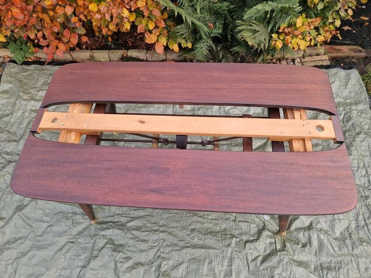 Vintage eet-tafel Rockabilly, Huis en Inrichting, Tafels | Salontafels, Gebruikt, 50 tot 100 cm, 100 tot 150 cm, Rechthoekig, Glas