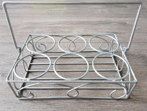 Metalen rekje voor potjes / kruidenpotjes -- met hengsel --, Huis en Inrichting, Keuken | Keukenbenodigdheden, Gebruikt, Ophalen of Verzenden