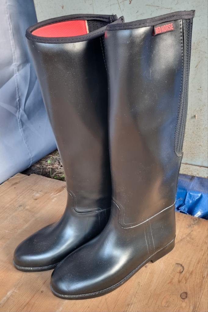 Zwarte paardrijlaarzen merk: Red Horse maar 1 uur gedragen, Dieren en Toebehoren, Paardrijkleding, Zo goed als nieuw, Dames, Kinderen