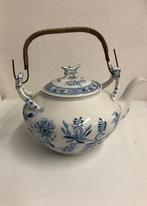 Vintage Theepot met Blauw Bloemmotief, antiek., Ophalen of Verzenden