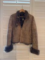 Leren jas People of the Labyrinth gevoerd met bont, Maat 38/40 (M), Beige, People of the labyrinths, Ophalen of Verzenden