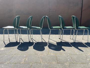 6 vintage jaren 60 stoelen skai/chroom beschikbaar voor biedingen