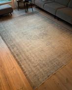 Vintage rozenkelim vloerkleed katoen wol blauw, Ophalen, Vintage, Minder dan 10 m², Tapijt