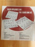 Glazen spellenset, Hobby en Vrije tijd, Gezelschapsspellen | Bordspellen, Ophalen, Zo goed als nieuw