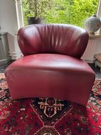 Lederen fauteuil in bordeaux rood eijerkamp, Huis en Inrichting, Fauteuils, Ophalen, Gebruikt, Leer