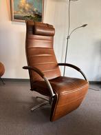 Jori Mensana relax fauteuil cognac, Ophalen, Minder dan 75 cm, Leer, Zo goed als nieuw