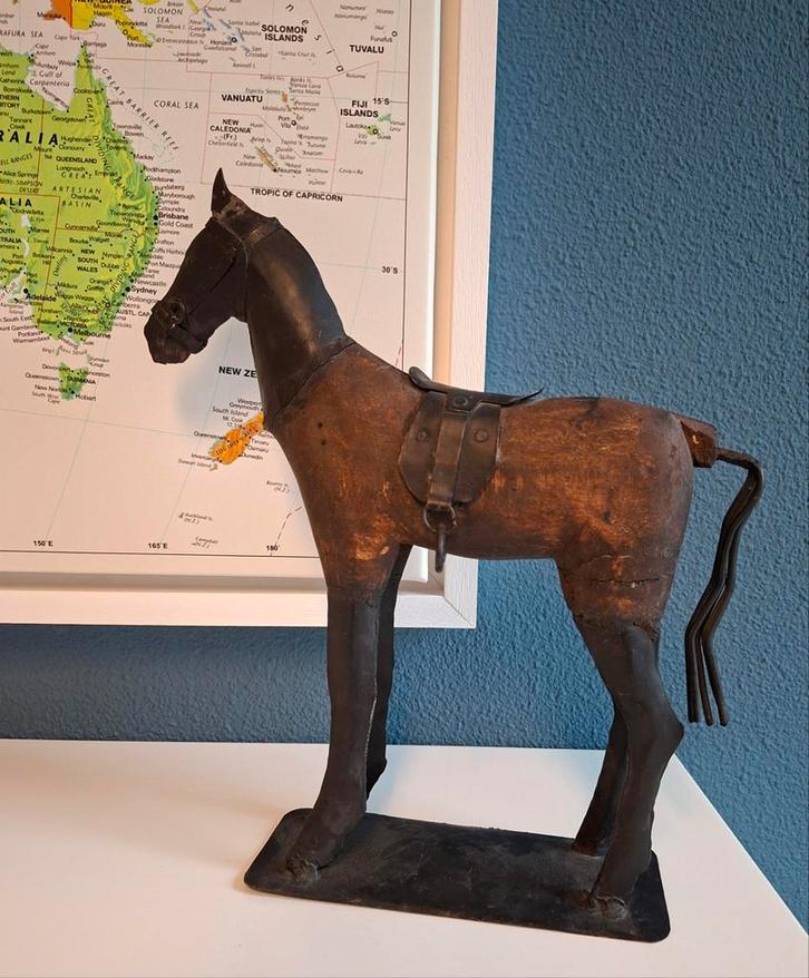 Metalen paard sculptuur, Antiek en Kunst, Kunst | Beelden en Houtsnijwerken, Ophalen of Verzenden