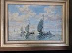 Olieverf Schilderij - Boten op Zee, Gesigneerd, Ophalen of Verzenden
