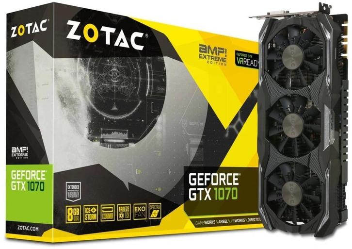 Zotac GeForce GTX 1070 AMP Extreme 8GB, Computers en Software, Videokaarten, Zo goed als nieuw, Nvidia, PCI-Express 4.0, GDDR6