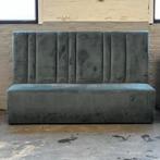 Blauwe Velours Eetkamerbank - 180cm, Ophalen, Minder dan 75 cm, 150 tot 200 cm, Driepersoons