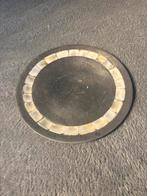 Vintage metalen bord met parelmoer inleg, Ophalen of Verzenden