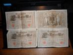 Reichsbanknote 1000 mark, Berlin 1910, 4 stuks, Postzegels en Munten, Bankbiljetten | Europa | Niet-Eurobiljetten, Ophalen of Verzenden