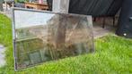 jaren 30 glas met werkje kleur lichtgeel 75x30x18, Doe-het-zelf en Verbouw, Ophalen, Zo goed als nieuw, Gevelraam of Ruit