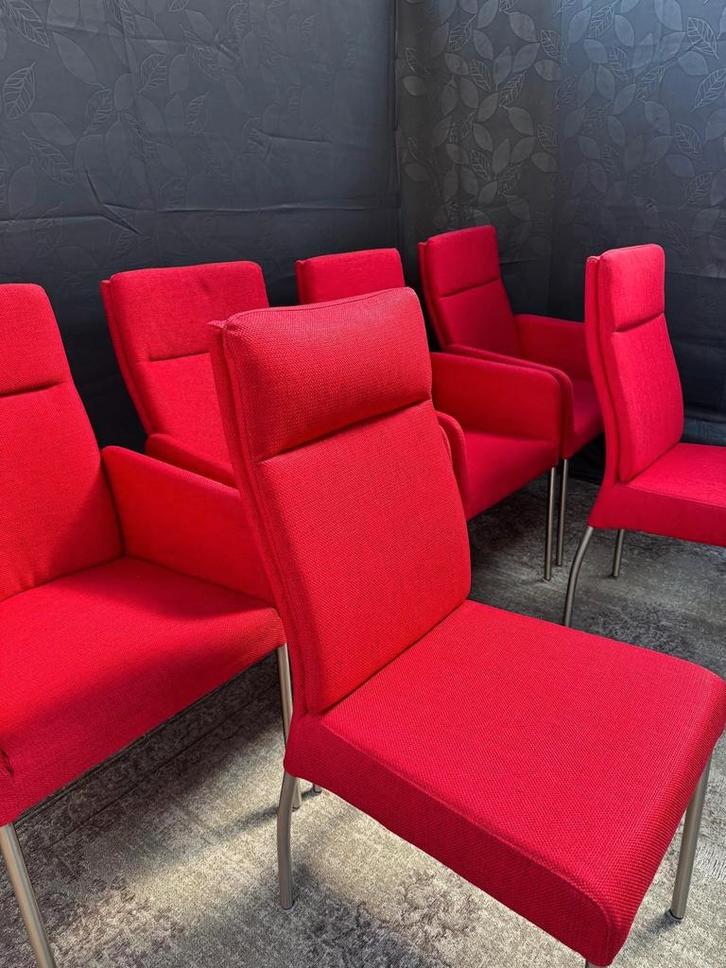 Comfortabele rode stoelen, Huis en Inrichting, Banken | Sofa's en Chaises Longues, Zo goed als nieuw, 75 tot 100 cm, Ophalen
