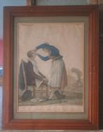 Ingekleurde Franse gravure ca 1800, Antiek en Kunst, Ophalen of Verzenden