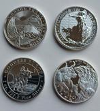 4 stuks 1 ounce zilveren munten, Ophalen of Verzenden, Zilver
