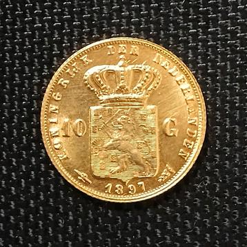 1897 Gouden tientjeGulden Koningin Wilhelmina verguld naslag beschikbaar voor biedingen