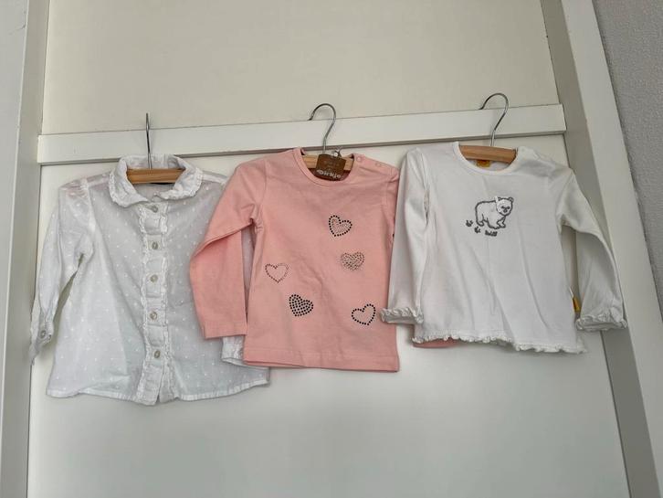 3xmt 74 meisje nieuw en zgan Top blouse shirt Dirkje/ steiff, Kinderen en Baby's, Babykleding | Maat 74, Zo goed als nieuw, Jongetje of Meisje