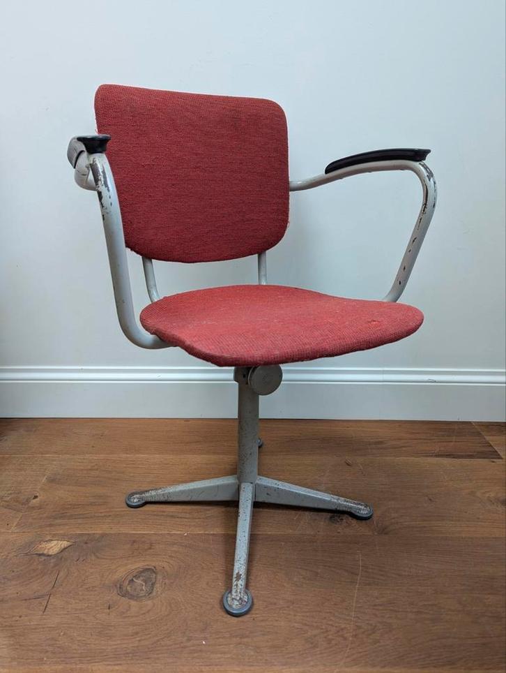 Friso Kramer de Cirkel industriëlle bureaustoel, Huis en Inrichting, Bureaustoelen, Gebruikt, Bureaustoel, Grijs, Ergonomisch