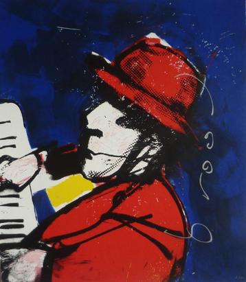 Herman Brood zeefdruk 'ik met hoed' beschikbaar voor biedingen