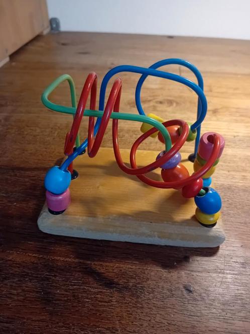 Houten Kralen Spiraal Speelgoed, Kinderen en Baby's, Speelgoed | Babyspeelgoed, Gebruikt, Overige typen, Ophalen of Verzenden
