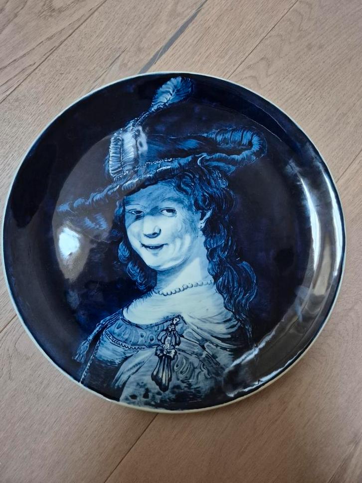 Delfts Blauw Bord Saskia - Koninklijke Goedewaagen, Antiek en Kunst, Antiek | Wandborden en Tegels, Ophalen