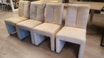 Vier maal eetkamerstoel Hugo beige met nosag vering, Ophalen, Overige kleuren, Nieuw, Vier