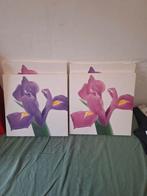Schilderijtjes op canvas - Bloemen, Ophalen, Zo goed als nieuw, Schilderij, Minder dan 50 cm