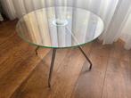 bijzettafel glas chroom modern, Huis en Inrichting, Ophalen, Minder dan 45 cm, Gebruikt, Rond